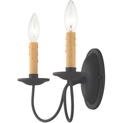 Livex Lighting Heritage Collection 2 Light Black Wall Sconce in Black 4452-04