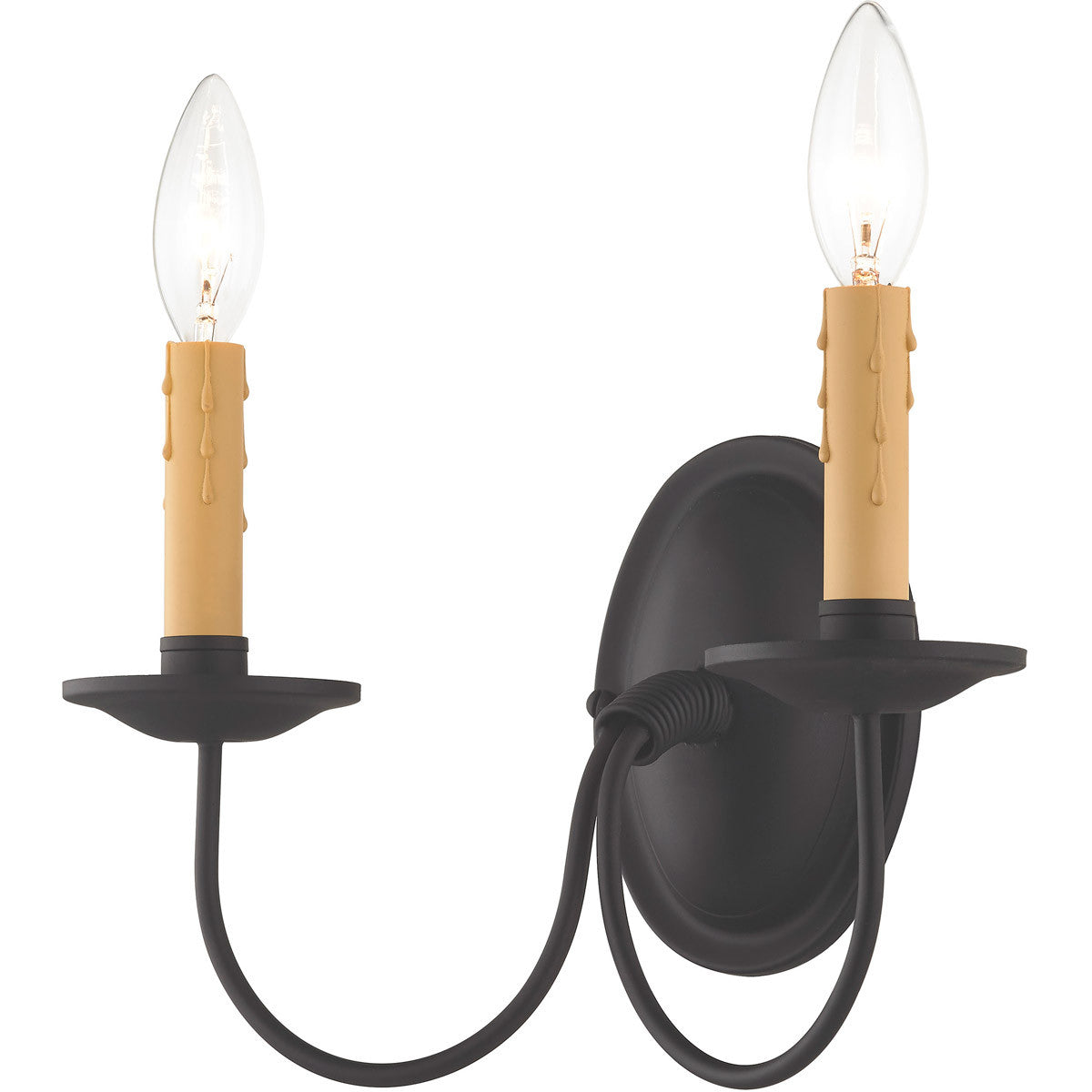 Livex Lighting Heritage Collection 2 Light Black Wall Sconce in Black 4452-04