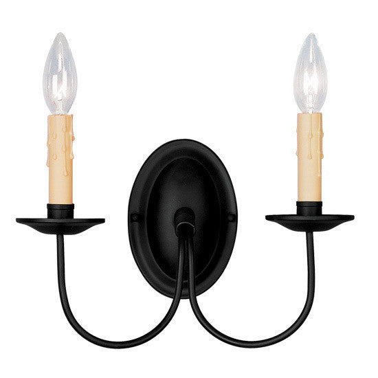 Livex Lighting Heritage Collection 2 Light Black Wall Sconce in Black 4452-04