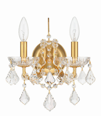 Crystorama Filmore 2 Light Hand Cut Crystal Antique Gold Wall Mount 4452-GA-CL-MWP