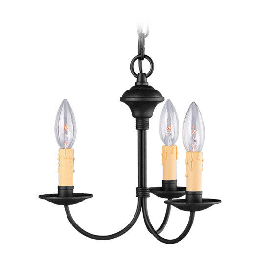 Livex Lighting Heritage Collection 3 Light Black Mini Chandelier in Black 4453-04