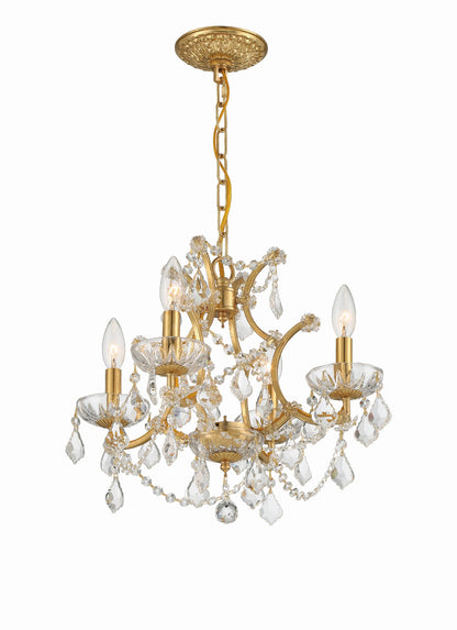 Crystorama Filmore 4 Light Hand Cut Crystal Antique Gold Mini Chandelier 4454-GA-CL-MWP