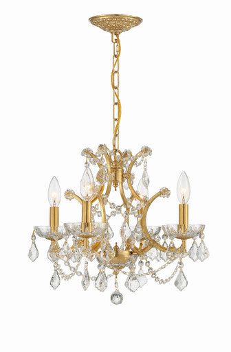 Crystorama Filmore 4 Light Spectra Crystal Antique Gold Mini Chandelier 4454-GA-CL-SAQ