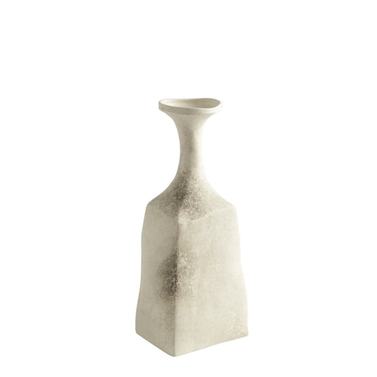 Global Views Studio A Home Rhombus Vase-Matte Cream Marble-Small 7.10405