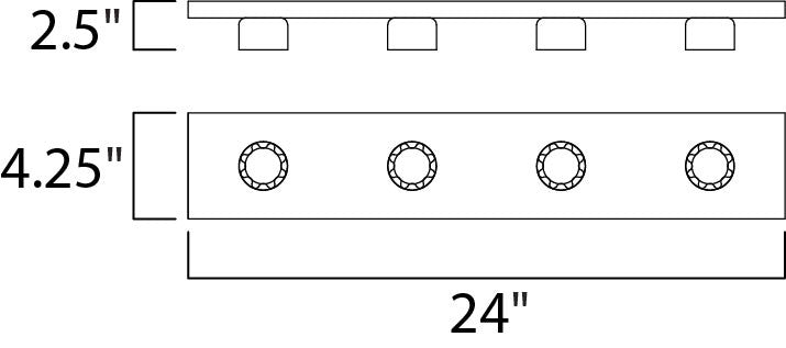 Maxim Essentials 4-Light Bath Vanity Strip Light in Polished Chrome 4454PC