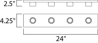 Maxim Essentials 4-Light Bath Vanity Strip Light in Polished Chrome 4454PC