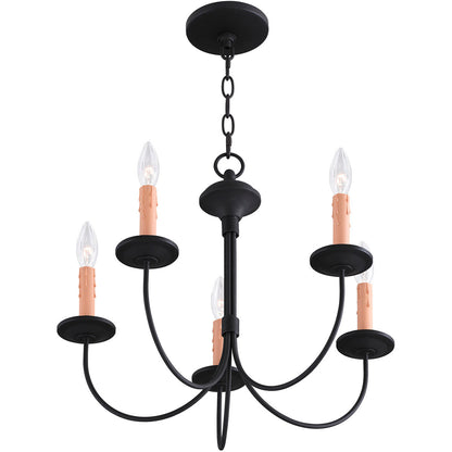 Livex Lighting Heritage Collection 5 Light Black Chandelier in Black 4455-04