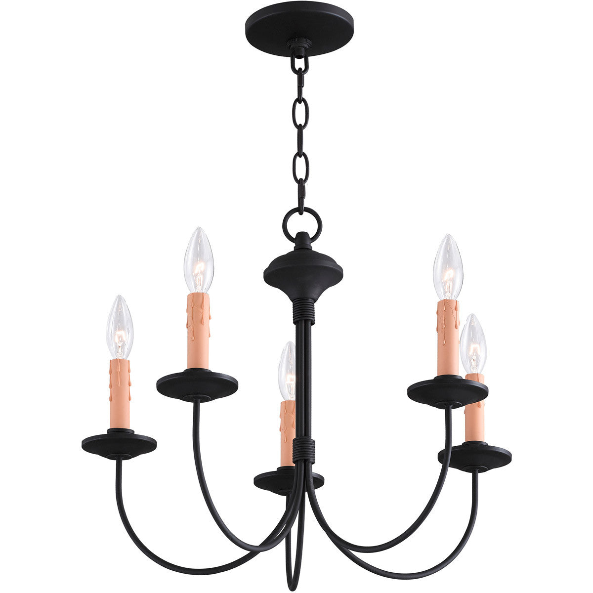 Livex Lighting Heritage Collection 5 Light Black Chandelier in Black 4455-04