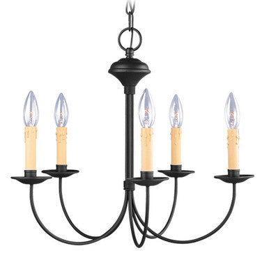 Livex Lighting Heritage Collection 5 Light Black Chandelier in Black 4455-04