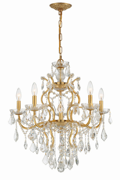 Crystorama Filmore 6 Light Hand Cut Crystal Antique Gold Chandelier 4455-GA-CL-MWP