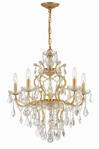 Crystorama Filmore 6 Light Spectra Crystal Antique Gold Chandelier 4455-GA-CL-SAQ