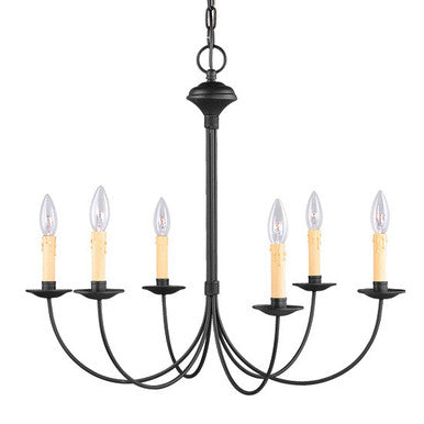 Livex Lighting Heritage Collection 6 Light Black Chandelier in Black 4456-04