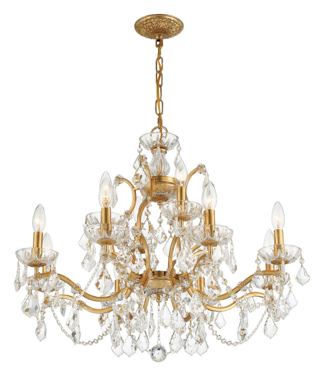 Crystorama Filmore 12 Light Antique Gold Chandelier 4456-GA-CL-MWP