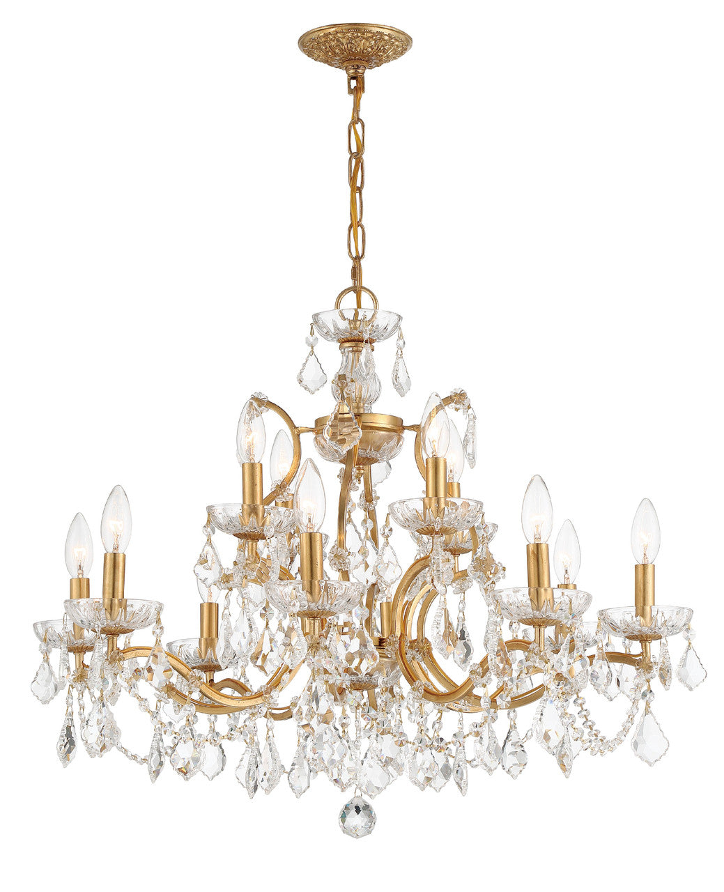 Crystorama Filmore 12 Light Antique Gold Chandelier 4456-GA-CL-MWP