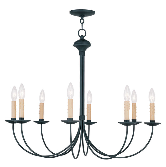 Livex Lighting Heritage Collection 8 Light Black Chandelier in Black 4457-04