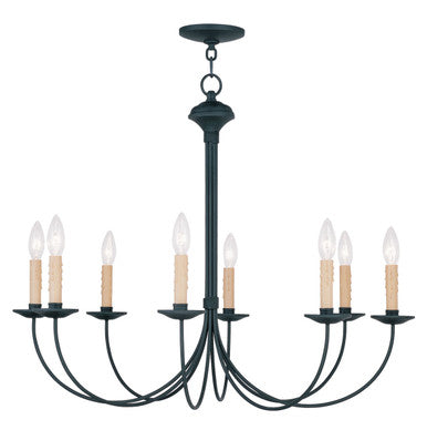 Livex Lighting Heritage Collection 8 Light Black Chandelier in Black 4457-04