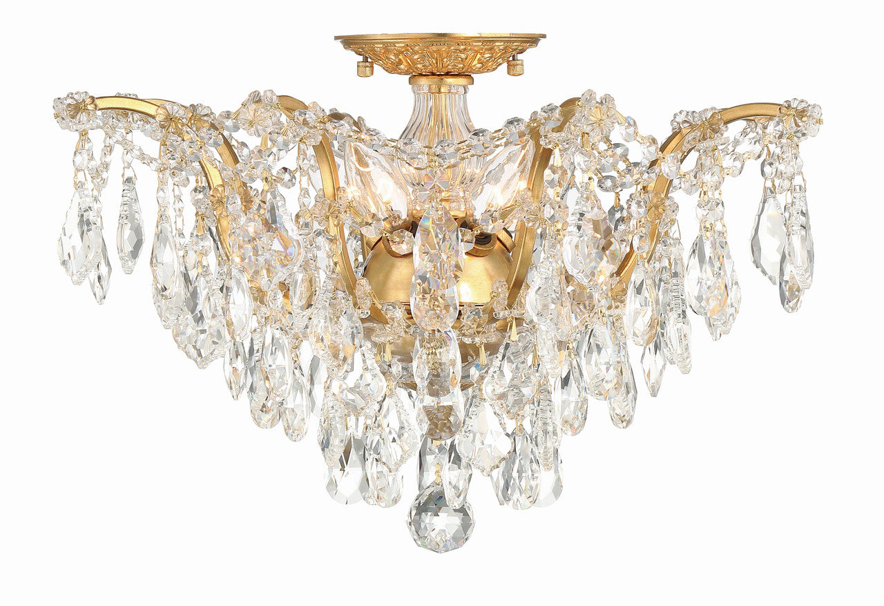 Crystorama Filmore 5 Light Hand Cut Crystal Antique Gold Ceiling Mount 4457-GA-CL-MWP