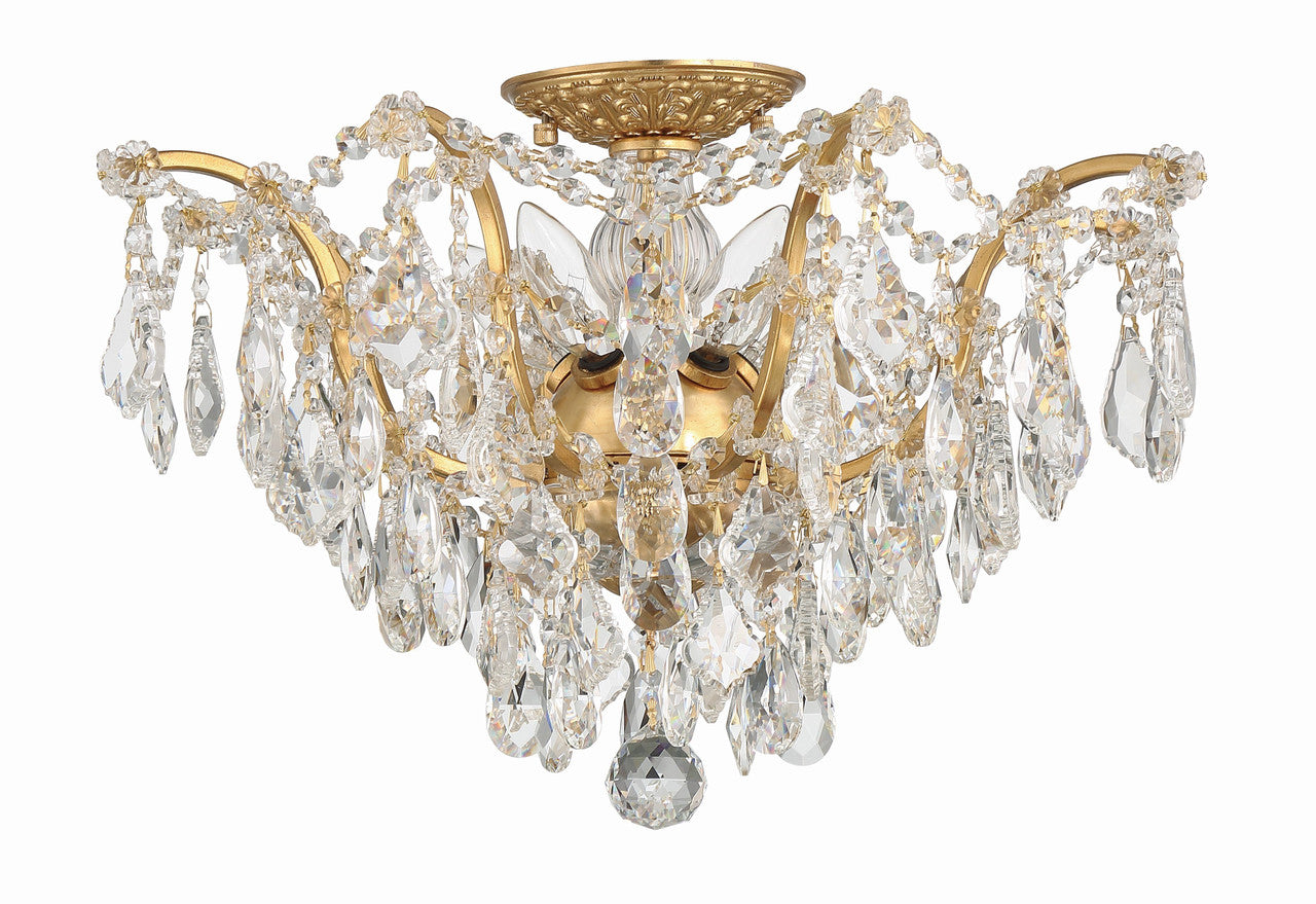 Crystorama Filmore 5 Light Hand Cut Crystal Antique Gold Ceiling Mount 4457-GA-CL-MWP