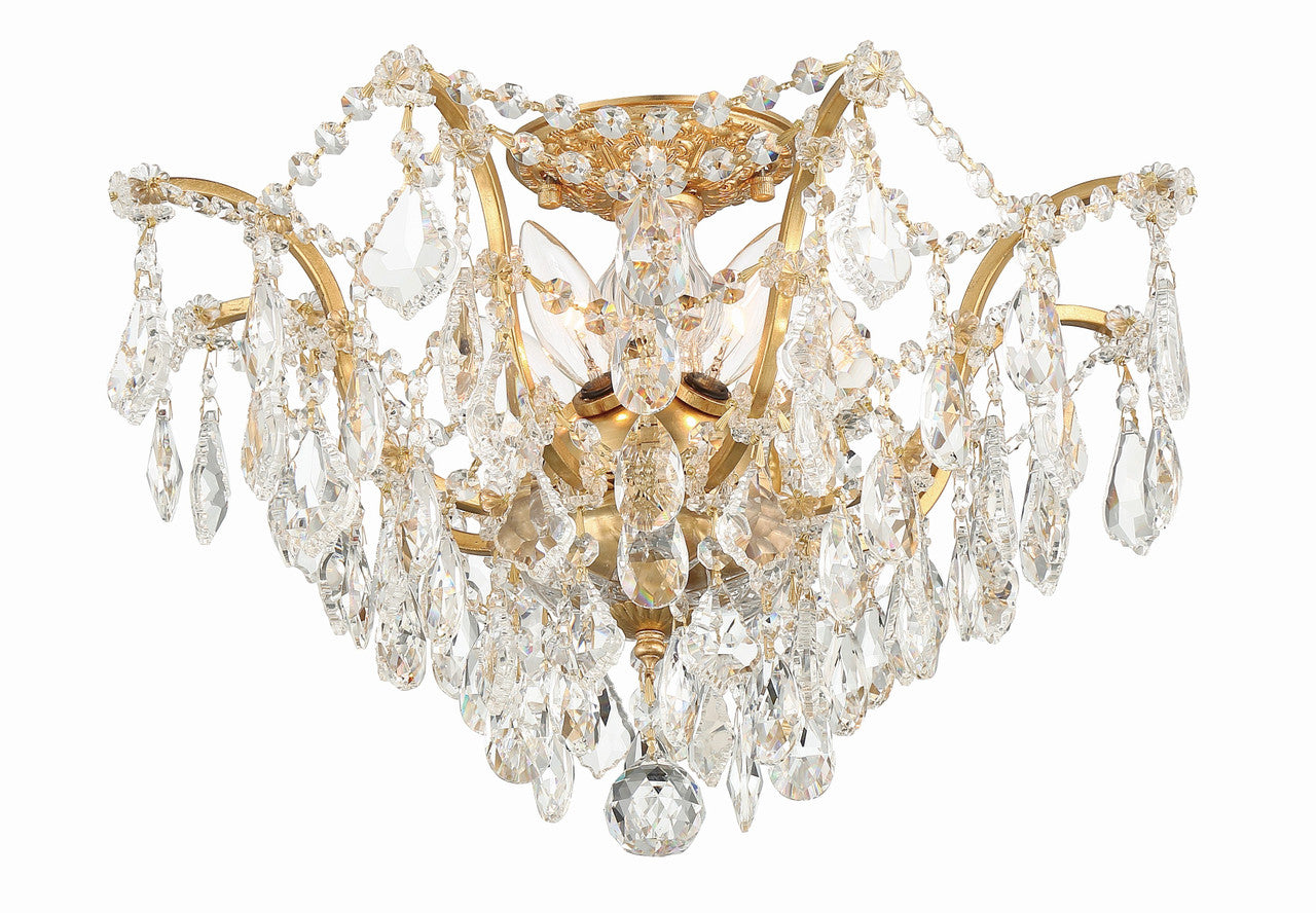 Crystorama Filmore 5 Light Hand Cut Crystal Antique Gold Ceiling Mount 4457-GA-CL-MWP