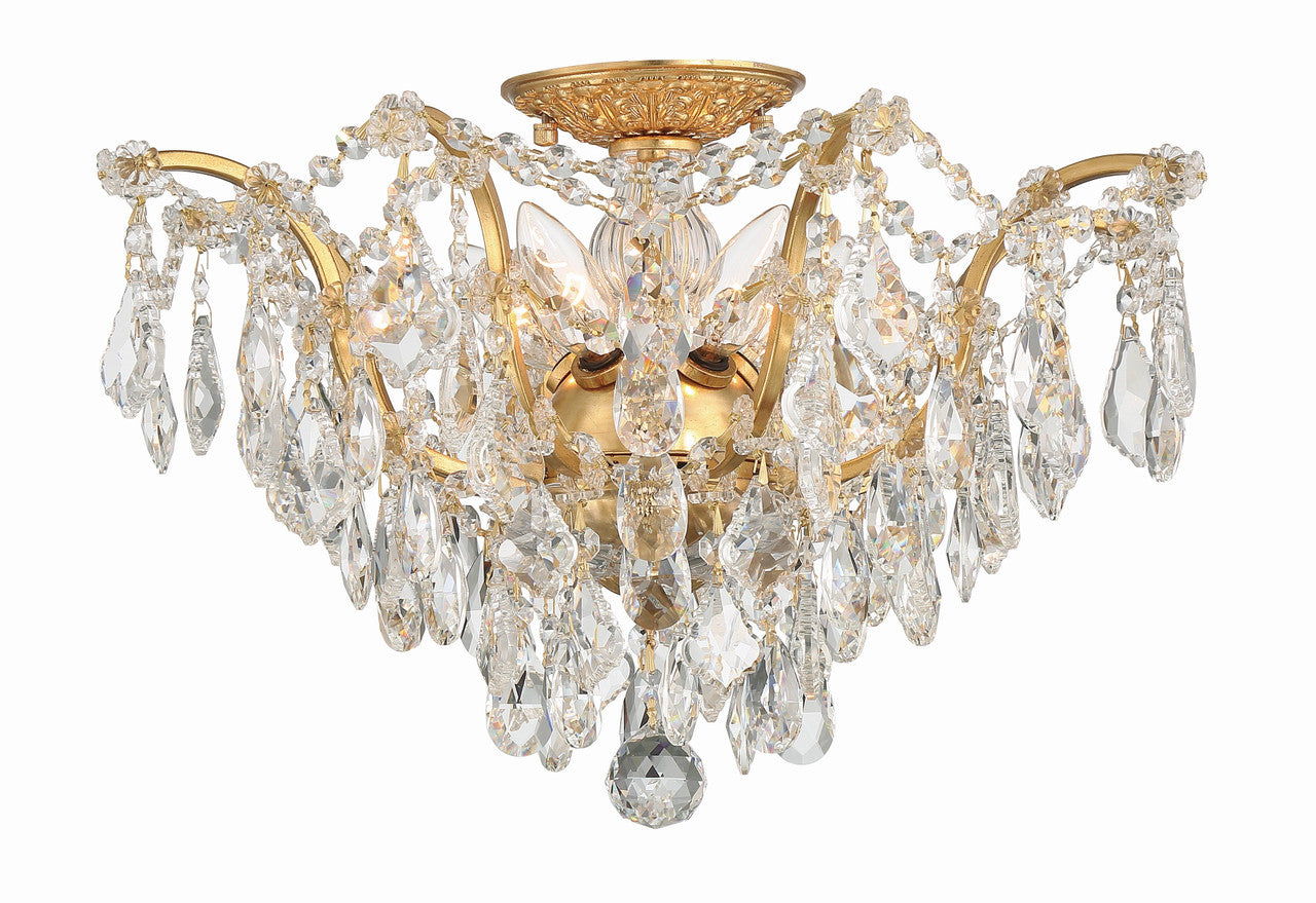 Crystorama Filmore 5 Light Hand Cut Crystal Antique Gold Ceiling Mount 4457-GA-CL-MWP