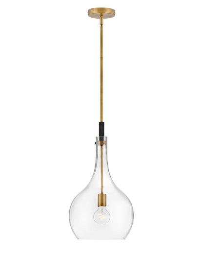 Hinkley Lighting Ziggy Medium Pendant Heritage Brass with Clear glass Clear Seedy Glass 4457HB-CL