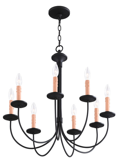 Livex Lighting Heritage Collection 8 Light Black Chandelier in Black 4458-04