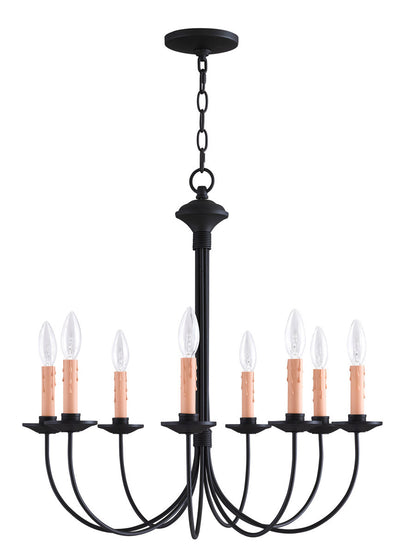 Livex Lighting Heritage Collection 8 Light Black Chandelier in Black 4458-04