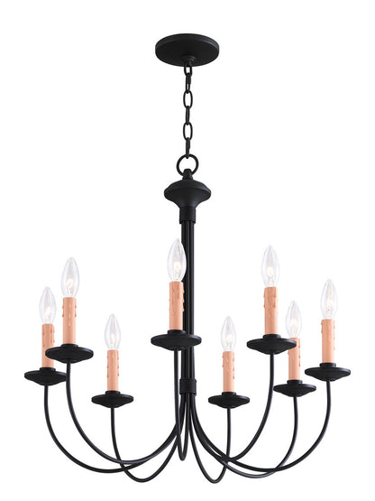 Livex Lighting Heritage Collection 8 Light Black Chandelier in Black 4458-04