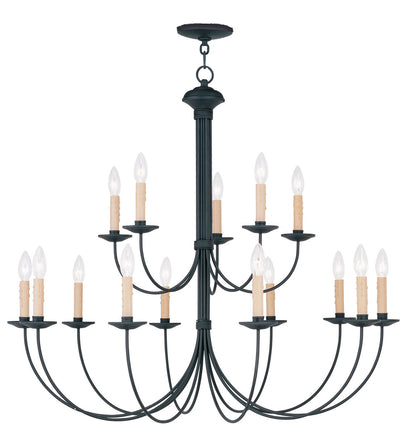 Livex Lighting Heritage Collection 15 Light Black Chandelier in Black 4460-04