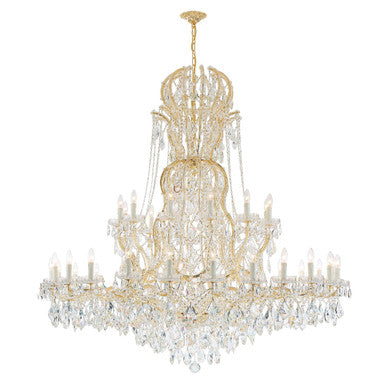 Crystorama Maria Theresa 37 Light Hand Cut Crystal Gold Chandelier 4460-GD-CL-MWP