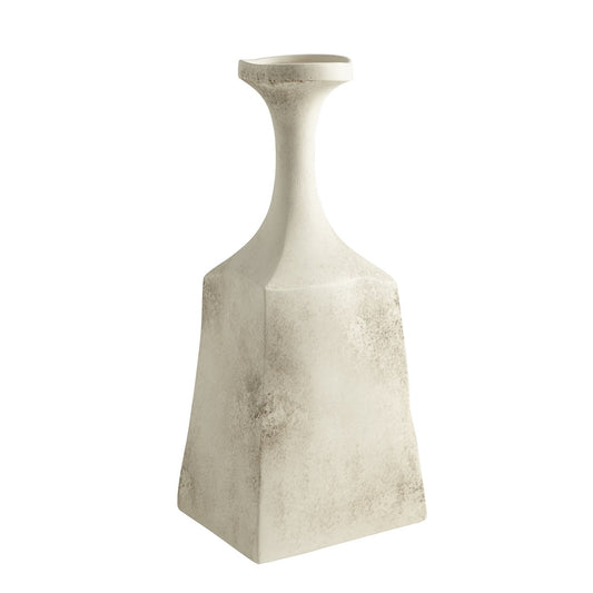 Global Views Studio A Home Rhombus Vase-Matte Cream Marble-Large 7.10404