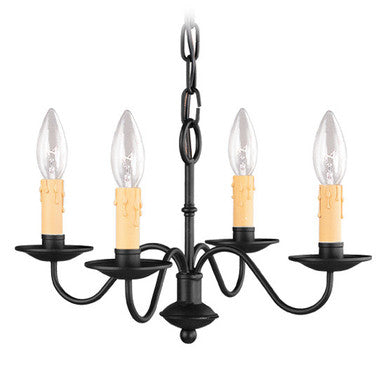 Livex Lighting Heritage Collection 4 Light Black Mini Chandelier in Black 4464-04