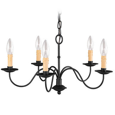 Livex Lighting Heritage Collection 5 Light Black Chandelier in Black 4465-04