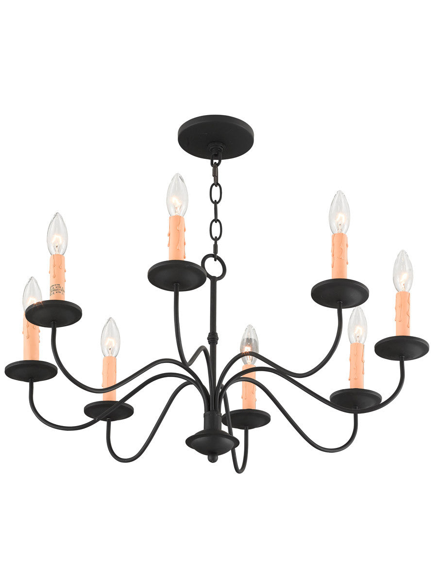 Livex Lighting Heritage Collection 8 Light Black Chandelier in Black 4468-04