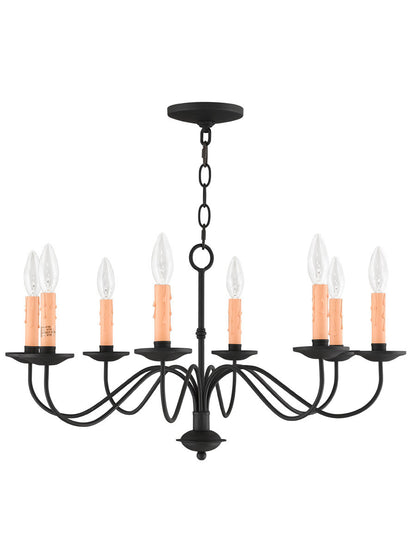 Livex Lighting Heritage Collection 8 Light Black Chandelier in Black 4468-04