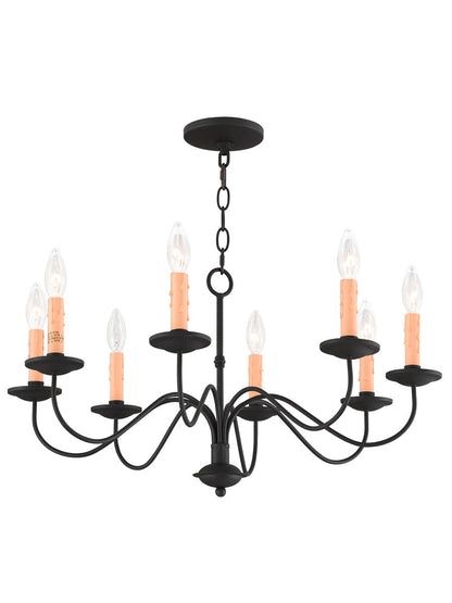 Livex Lighting Heritage Collection 8 Light Black Chandelier in Black 4468-04