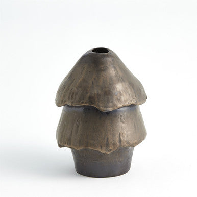 Global Views Primitive Mushroom Vase-Bronze 7.10438