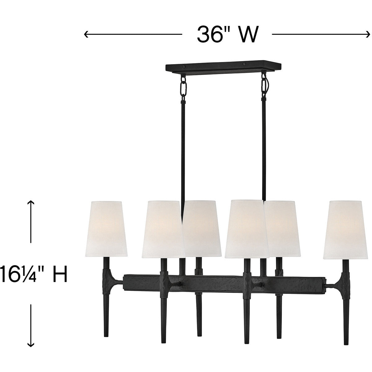 Hinkley Lighting Beaumont Six Light Linear Black 4468BK