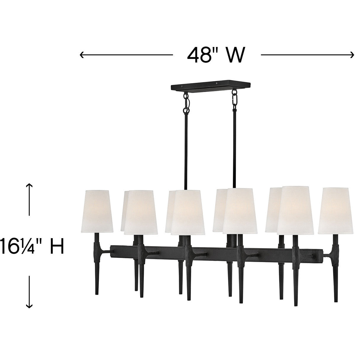 Hinkley Lighting Beaumont Ten Light Linear Black 4469BK