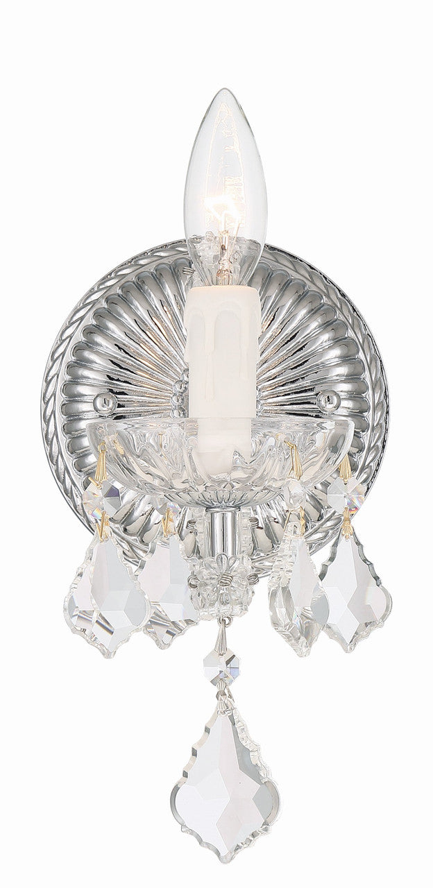 Crystorama Maria Theresa 1 Light Hand Cut Crystal Polished Chrome Wall Mount 4471-CH-CL-MWP