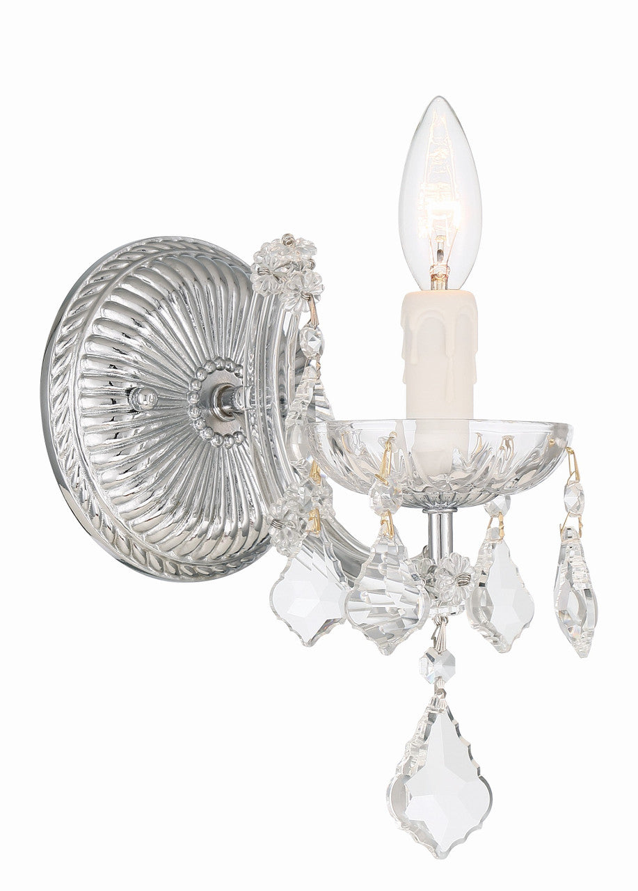 Crystorama Maria Theresa 1 Light Hand Cut Crystal Polished Chrome Wall Mount 4471-CH-CL-MWP