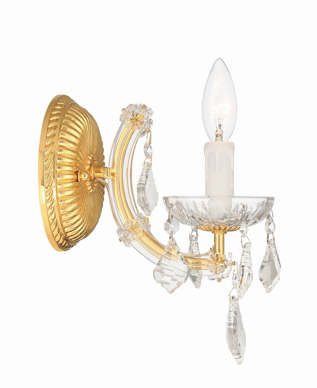 Crystorama Maria Theresa 1 Light Hand Cut Crystal Gold Wall Mount 4471-GD-CL-MWP