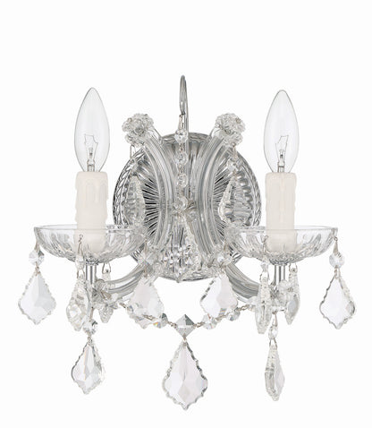 Crystorama Maria Theresa 2 Light Hand Cut Crystal Polished Chrome Wall Mount 4472-CH-CL-MWP