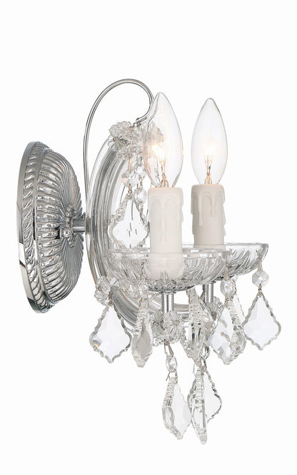 Crystorama Maria Theresa 2 Light Hand Cut Crystal Polished Chrome Wall Mount 4472-CH-CL-MWP