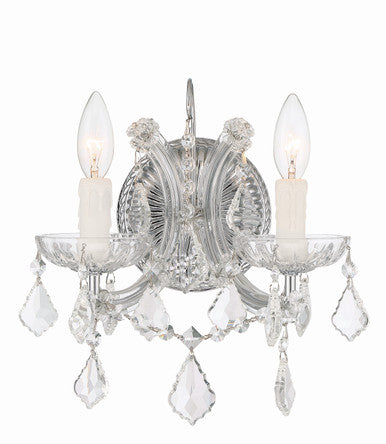 Crystorama Maria Theresa 2 Light Spectra Crystal Polished Chrome Wall Mount 4472-CH-CL-SAQ