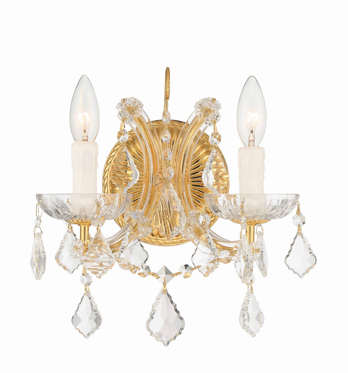 Crystorama Maria Theresa 2 Light Clear Italian Crystal Gold Wall Mount 4472-GD-CL-I