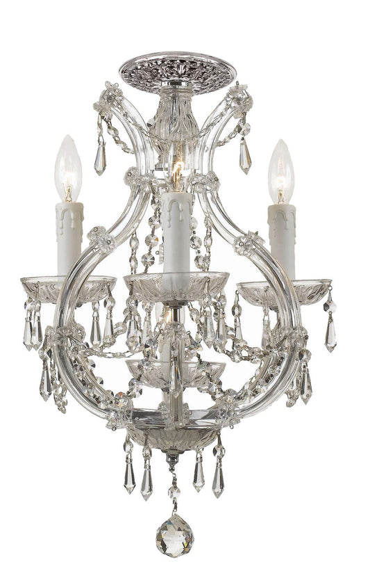 Crystorama Maria Theresa 4 Light Hand Cut Crystal Polished Chrome Ceiling Mount 4473-CH-CL-MWP_CEILING