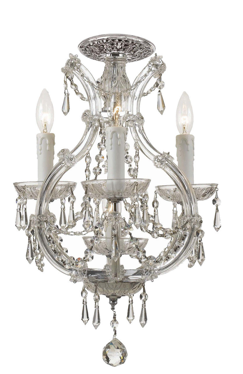 Crystorama Maria Theresa 4 Light Spectra Crystal Polished Chrome Ceiling Mount 4473-CH-CL-SAQ_CEILING