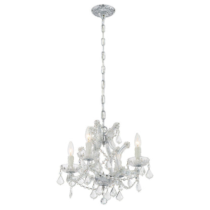 Crystorama Maria Theresa 4 Light Hand Cut Crystal Polished Chrome Mini Chandelier 4474-CH-CL-MWP