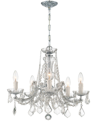 Crystorama Maria Theresa 5 Light Hand Cut Crystal Polished Chrome Mini Chandelier 4476-CH-CL-MWP